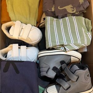 Kids' White and Gray Sneakers